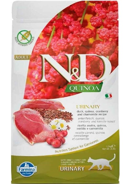 ND Quinoa Tahılsız Ördek Etli Urinary Kedi Maması 1,5 kg fiyatları