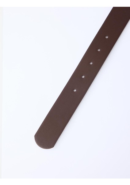 Acı Kahve Büyük Metal Tokalı Deri Görünümlü Kemer fiyatları