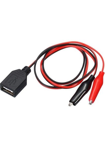 PM-28659 USB Dişi - Küçük Krokodil Uçlu 5V 2A Test Kablosu 60 cm