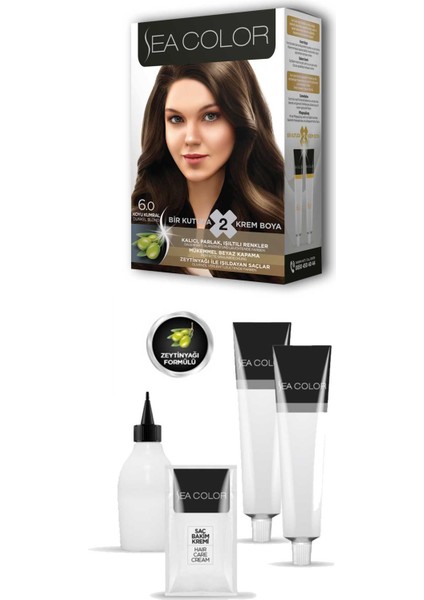 2 Tüp Krem Saç Boyası Seti Koyu Kumral No:6.0 fiyatları
