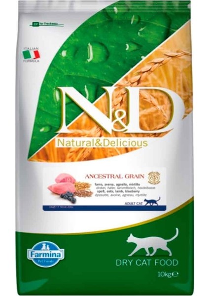 ND Kedi Maması Düşük Tahıllı Kuzu Etli ve Yaban Mersinli 10 Kg fırsatları