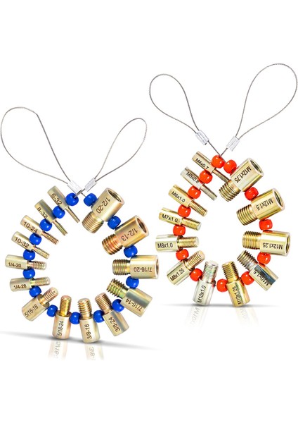 Cıvata Boyutu ve Diş Ölçer - Diş Aralığı Ölçer - Somun ve Cıvata Dişi Kontrol Cihazı - 26 Erkek/dişi Diş Tanımlayıcı Göstergeler (Yurt Dışından)