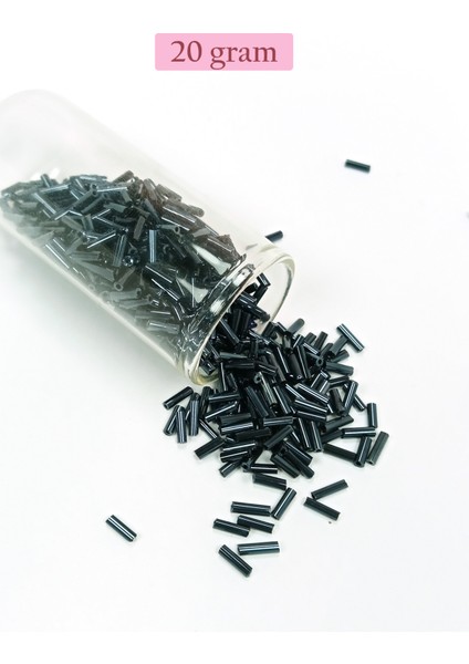 Uzun Boru Kesme Boncuk Çap 2mm Uzunluk 10 mm - 20 Gram - Koyu Yeşil - BNC227