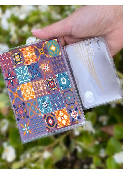 Ottoman Dekor Desenli Universal Şeffaf Pasaport Kılıfı Model Tüm Ülke Pasaportlarına Uygun