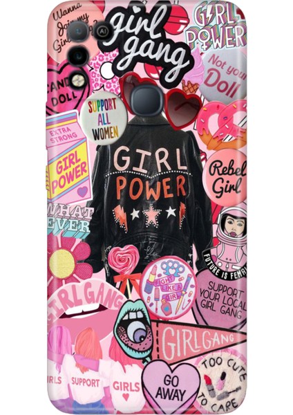 Infinix Hot 10 Play Kılıf Desenli Baskılı Tpu Rubber Kapak Girl Power