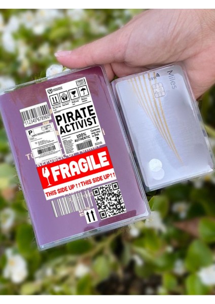 Activist Desenli Universal Şeffaf Pasaport Kılıfı Model Tüm Ülke Pasaportlarına Uygun