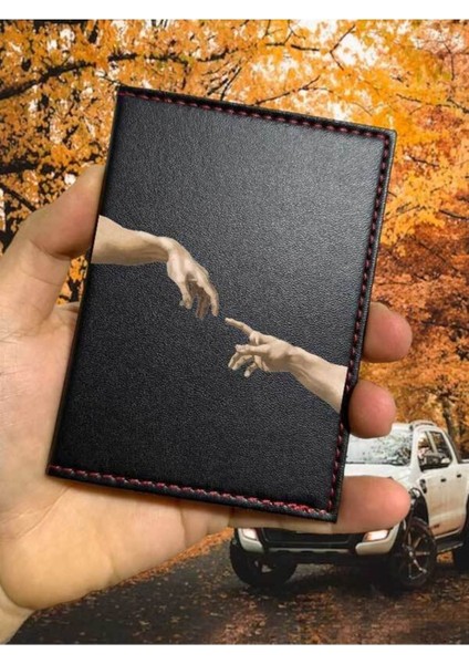 Goddess Desenli Ruhsat Kabı Logolu Oto Ruhsat Kılıfı Vinleks Deri Dikişli Araç Ruhsat Koruyucu