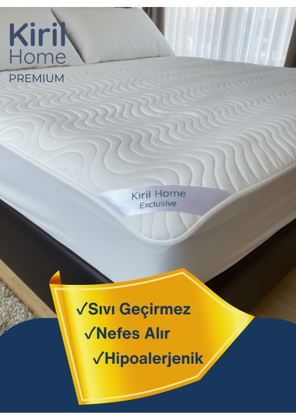 Premium %100 Pamuk Yüzeyli Sıvı Geçirmez Fitted Full Kenar Lastikli Yatak Alezi