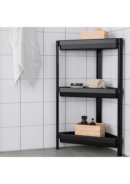 Üçgen 3 Katlı Raf Ünitesi - Mutfak - Banyo Depolama Rafı - Beyaz fiyatları