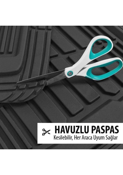 Fiat Fiorino 2007-2008-2009-2010-2011-2012-2013 Kesilebilir Havuzlu Esnek Paspas