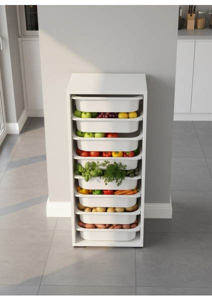 Cara 8 Sepetli Çok Amaçlı Mutfak Dolabı Beyaz fiyatları