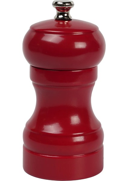 Koyu Kırmızı Ahşap Tuz ve Karabiber El Değirmeni Öğütücü Grinder 1 Adet 10 cm