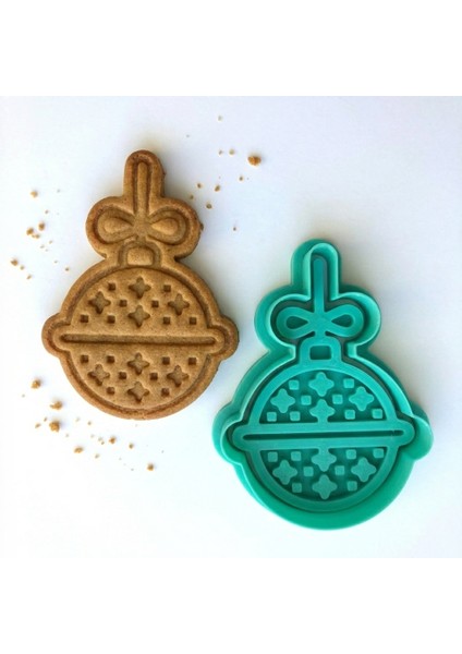 Yıldız Desenli Yuvarlak Yılbaşı Kurabiye Kalıbı | Doğum Günü ve Yılbaşı Partisi | Hamur, Kil ve Şeker Hamuru Damgası