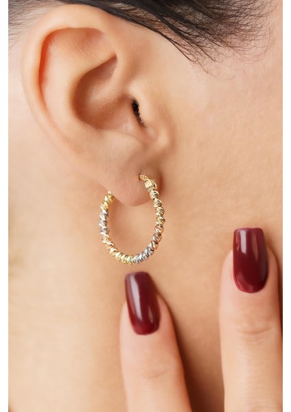 14 Ayar Altın Renkli Dorika Halka Küpe indirimleri