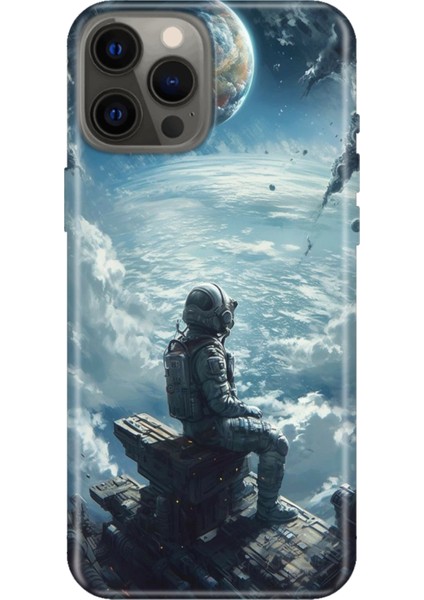 iPhone 12 Pro Kılıf Desenli Baskılı Tpu Rubber Kapak Galaksi Manzara