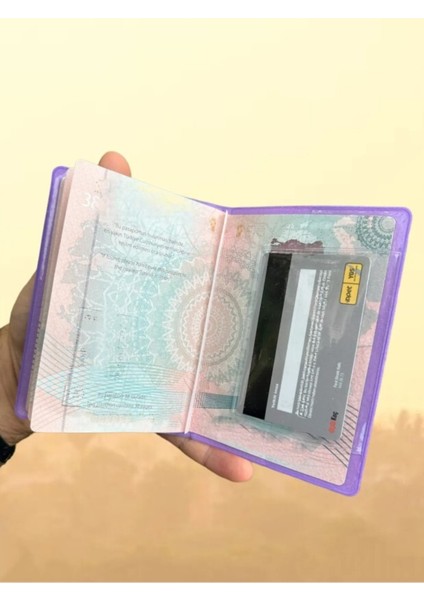 Tüm Ülke Pasaportlarına Uyumlu Mickey Karakter Mor Vinleks Pasaport Kılıfı Kabı modelleri