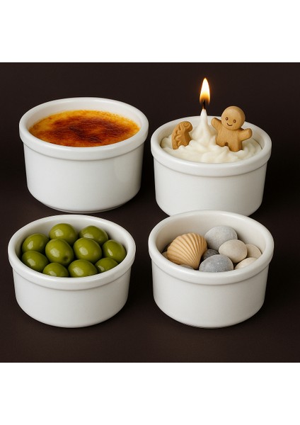 Seramik Çok Amaçlı Fırın Kabı – Sufle, Mumluk, Kahvaltılık ve Dekoratif Kullanım fırsatları