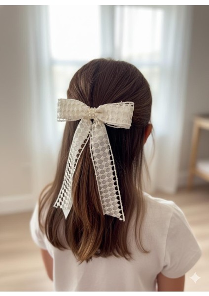 Inci Işlemeli Saten Kurdela Saç Tokası