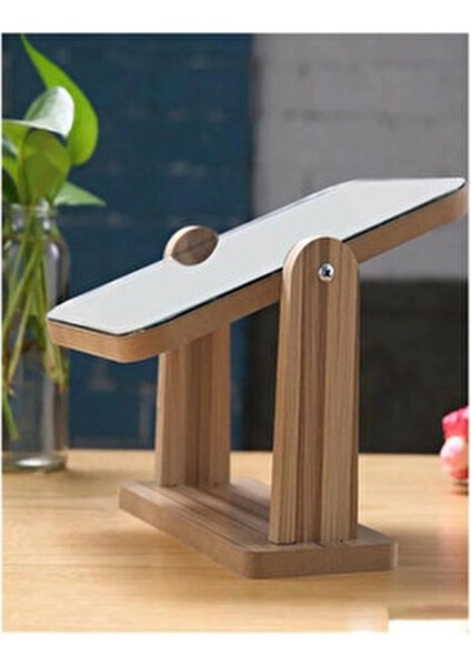 Dekoratif Makyaj Aynası Mu-45 Ahşap Şık Tasarım ile Elde ve Masa Üstünde Kullanım