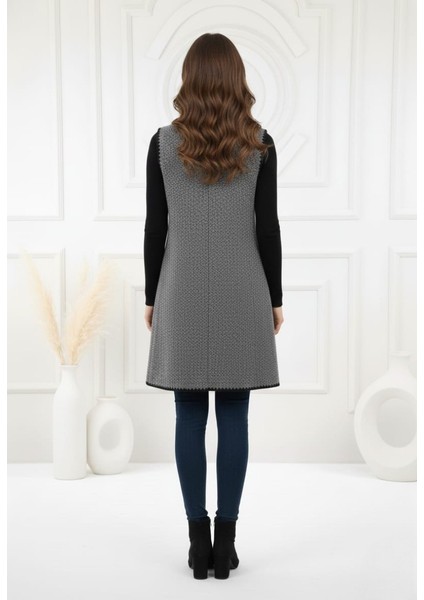 Kadın Oversize Şal Yaka Kaşe Dokuma Dikişli Panço Yelek fırsatları