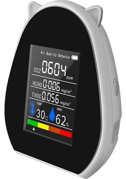 5'i 1 Arada Co2 Hava Dedektörü Çok Fonksiyonlu Taşınabilir Dijital Sıcaklık ve Nem Gösterge Fonksiyonu Tvoc Hcho Co2 Beyaz (Yurt Dışından) fiyatları