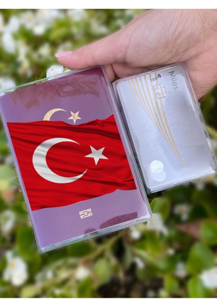 Al Bayrak Desenli Universal Şeffaf Pasaport Kılıfı Model Tüm Ülke Pasaportlarına Uygun