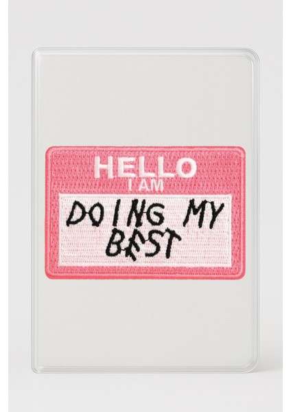 Şeffaf Pasaport Kılıfı Kalın Mikron Kart Bölmeli Desenli Pasaport Kabı - Hello