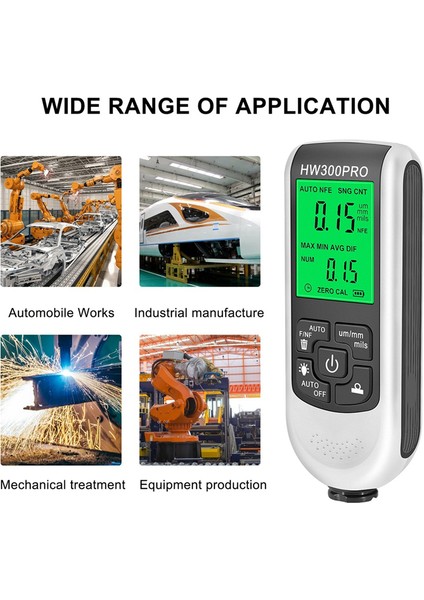 Dijital Arka Işık LCD Film Kalınlığı Ölçer Araba Boyası Kalınlık Test Cihazı Kaplama Kalınlık Ölçer Ölçme Aracı Beyaz (Yurt Dışından) fiyatları