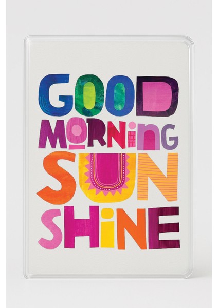 Şeffaf Pasaport Kılıfı Kalın Mikron Kart Bölmeli Desenli Pasaport Kabı - Sunshine