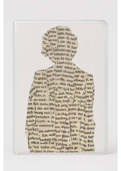 Şeffaf Pasaport Kılıfı Kalın Mikron Kart Bölmeli Desenli Pasaport Kabı - Newspaper