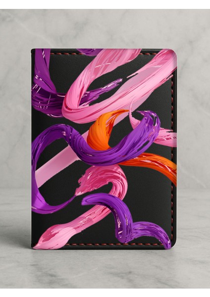 Ruhsat Koruyucu Baskılı Kart Bölmeli Siyah Vinlex Deri Ruhsat Kabı Kılıfı Marjinal