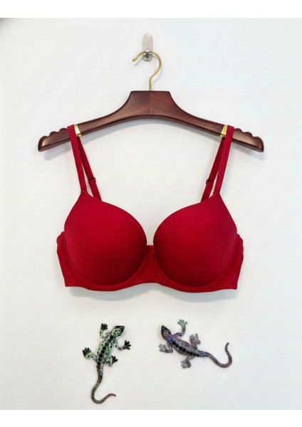 Kırmızı Fitilli Kumaş Destekli Balenli Sütyen fiyatları