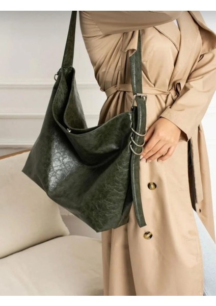 kadın omuz el çantası maksi boy bucket büyük suni deri ayarlanabilir kayışlı klasik çanta