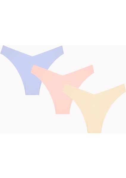 Ten Rengi Mavi Cappuccino 3lü Lazer Iz Yapmaz V Shape Brazillian Külot