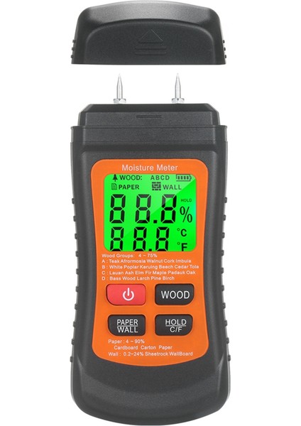 Çok Işlevli Dijital Ahşap Nem Ölçer 2 Iğne Duvar Mukavva Kereste Nem Test Cihazı Nem Içeriği Dedektörü (Yurt Dışından)