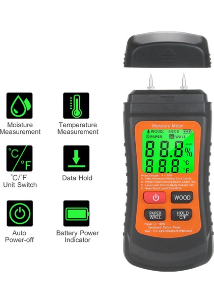 Çok Işlevli Dijital Ahşap Nem Ölçer 2 Iğne Duvar Mukavva Kereste Nem Test Cihazı Nem Içeriği Dedektörü (Yurt Dışından) fırsatları