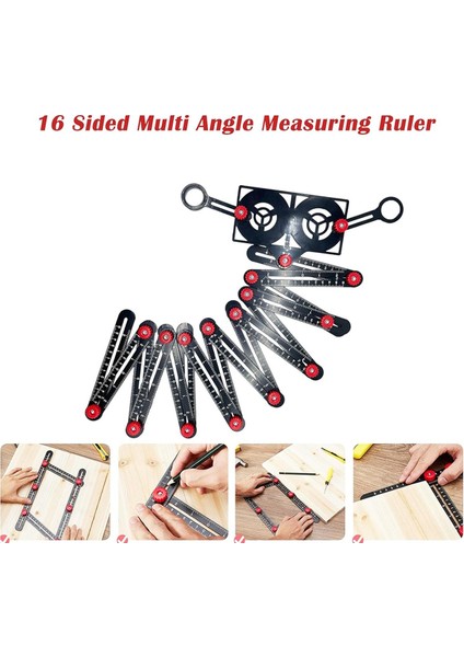 16 Katlı Çok Açı Ölçüm Cetveli, Açıklık Bulucu, 16 Kenarlı Açı Bulucu Ölçümü, Seramik Karo Açıklık Bulucu (Yurt Dışından) fiyatları