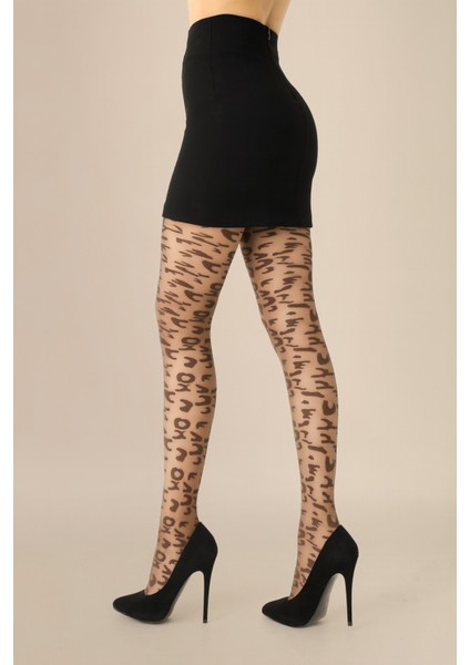 Mürdüm Desenli 15 Denye Külotlu Çorap