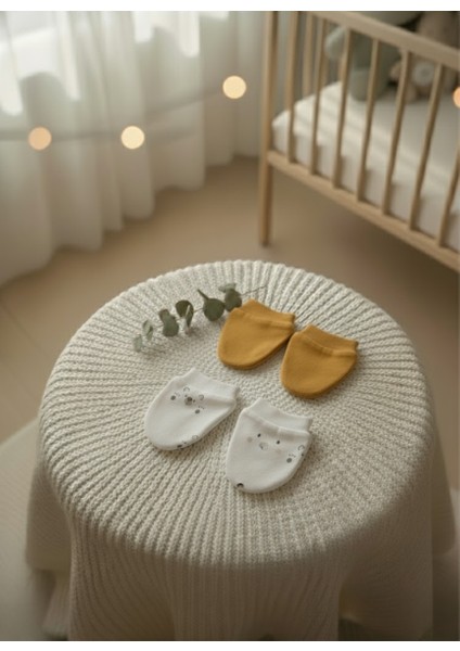 %100 Pamuklu 2'li Eldiven Seti - Hardal / Ayıcık fırsatları