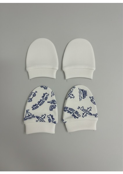 %100 Pamuklu 2'li Eldiven Seti - Beyaz / Araçlar