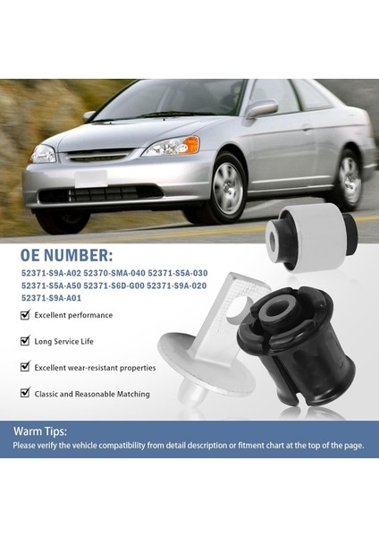 Arka Aks Kontrolü Izleme Kolu Burçlu Çalılar Kiti 52371-S9A-A02 Honda Civic Cr-V Eleman Aksesuarları (Yurt Dışından) fiyatları