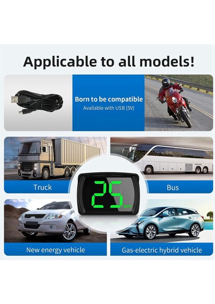 Araba Hud Gps Hız Göstergesi, Hız, Mph, USB Tak ve Çalıştır Özellikli Arabalar Için Head Up Display, Tüm Arabalara Uygun (Yurt Dışından) modelleri