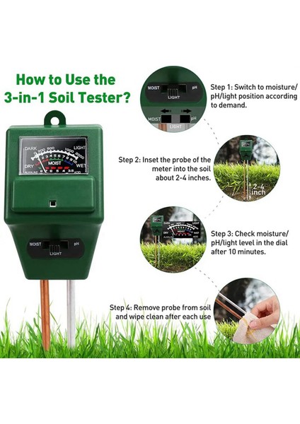 3'ü 1 Arada Toprak Test Cihazı Toprak Asitliği Ölçer Toprak Higrometresi Toprak Test Cihazı Ph Ölçer (Yurt Dışından) modelleri
