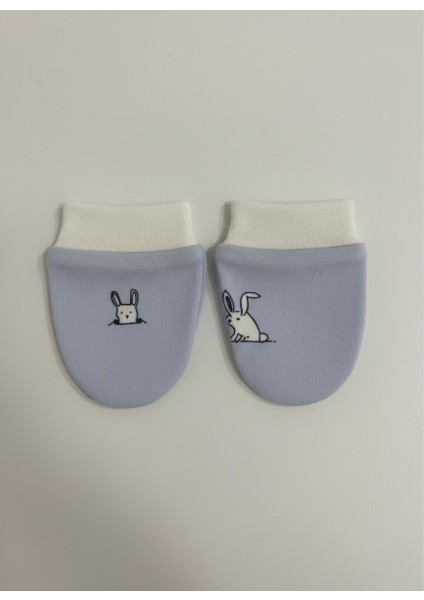 %100 Pamuklu 2'li Eldiven Seti - Mavi / Beyaz fiyatları