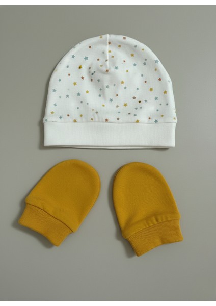 %100 Pamuklu Şapka - Eldiven Seti - Yıldızlar