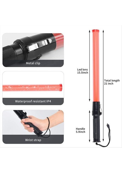 Trafik Batonları LED Trafik Kontrol Çubuğu Güvenlik Işık Batonları Park ve Havaalanları Için Sinyal Batonları 21 Inç 10 Adet (Yurt Dışından) fırsatları