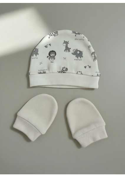 %100 Pamuklu Şapka - Eldiven Seti - Safari