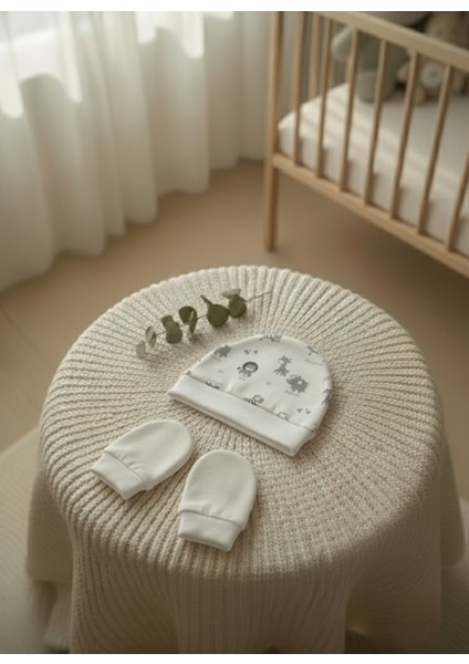 %100 Pamuklu Şapka - Eldiven Seti - Safari modelleri