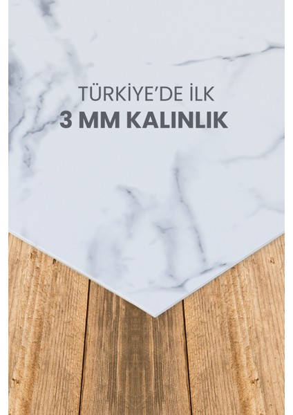 2'li Mermer Desenli Mutfak Duvar Kaplama Pvc Panel 61X244 cm fırsatları