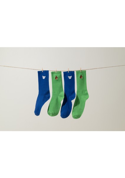 Sera Koala Sincap Nakış 2'li Kadın Çorap